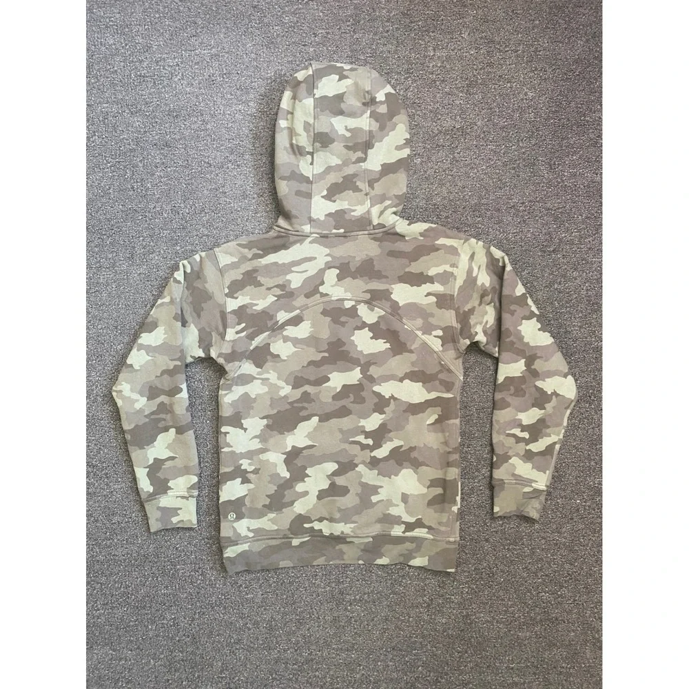 Lululemon‎ All Yours Hoodie Camouflage Green Womens 4 Pullover Fleece Athletic